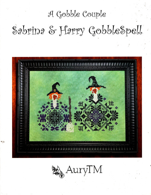 AuryTM A Gobble Couple Sabrina and Harry Gobblespell counted cross stitch leaflet