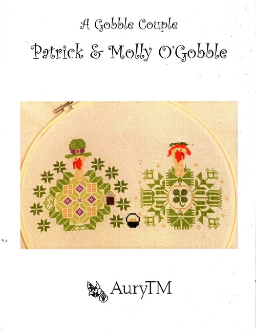 AuryTM A Gobble Couple Patrick and Molly O'Gobble counted cross stitch leaflet