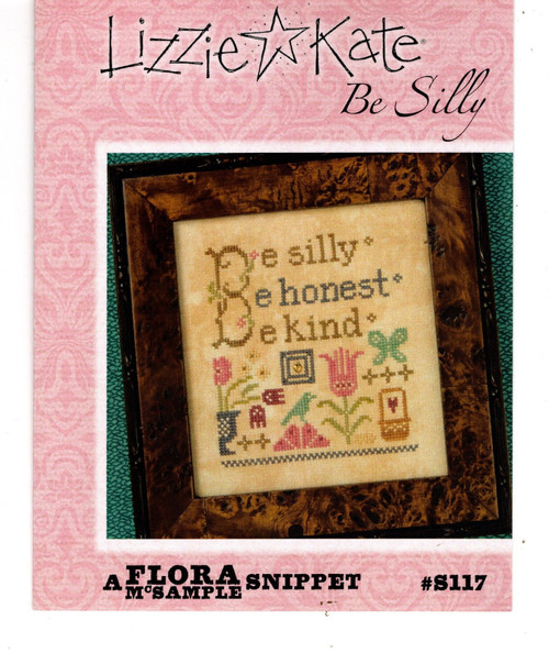 Lizzie Kate Be Silly Flora McSample Snippet counted cross stitch pattern with charm