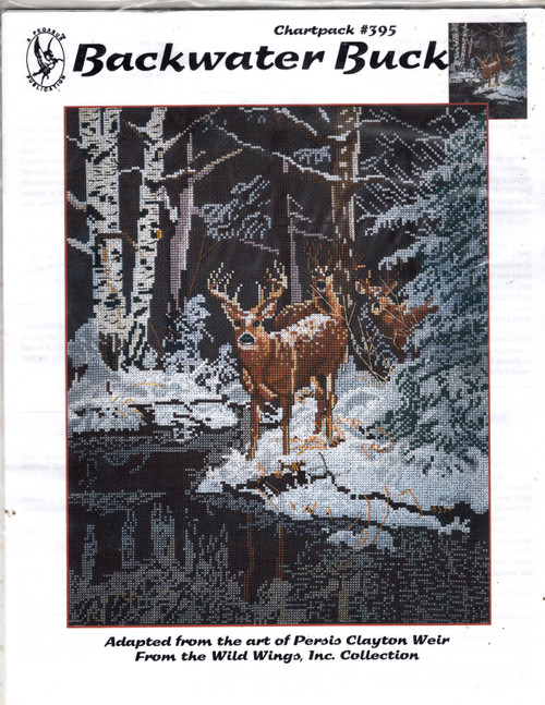 Pegasus Backwater Buck counted cross stitch chartpack. Persis Clayton Weir. Wild Wings Collection.