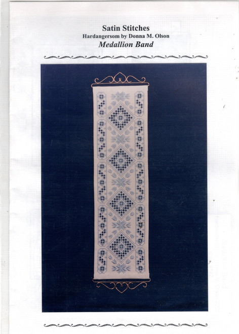 Satin Stitches Medallion Band counted cross stitch hardanger chartpack. Donna M Olson. Hardangersom