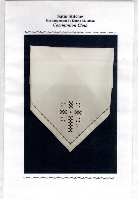 Satin Stitches Communion Cloth counted cross stitch hardanger chartpack. Donna M Olson. Hardangersom