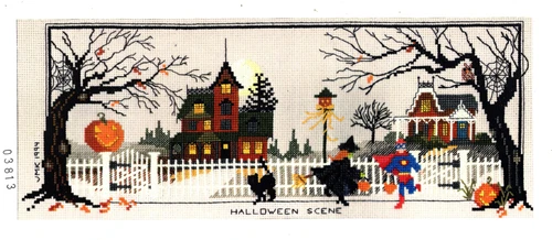 Judith M. Kirby's Victorians House Numbers 9 and 15 counted cross stitch kit. This contains both house leaflets and the fabric, threads, needle and instructions to complete as one continuous design. The floss has been pre-sorted for each design