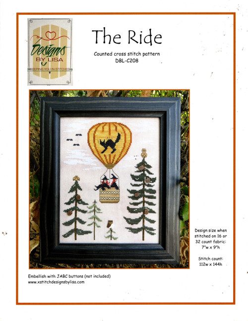 Designs by Lisa The Ride counted cross stitch pattern leaflet