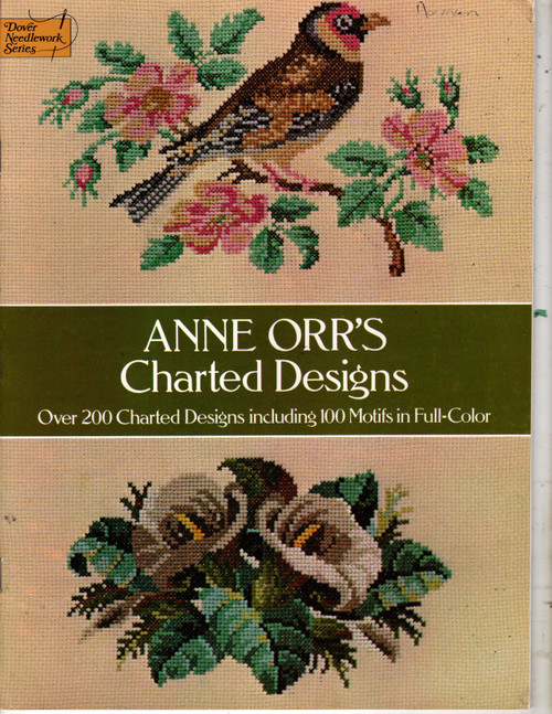 Dover Needlework Series Anne Orr's Charted Designs counted Cross Stitch Pattern booklet. Colonial Silhouettes, Alphabets, Birds, Animals, Children, more