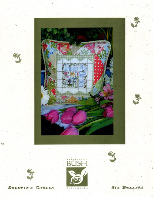 Shepherd's Bush Sheep in a Garden counted Cross Stitch Pattern leaflet. Teri Richards