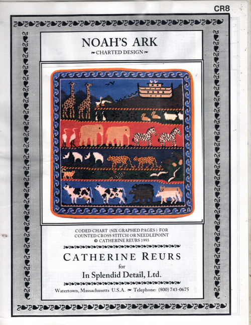 In Splendid Detail Noah's Ark counted cross stitch and needlepoint chartpack. Catherine Reurs