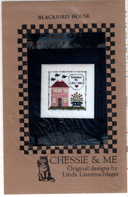 Chessie and Me Blackbird House Counted Cross Stitch chartpack. Linda Lautenschlager