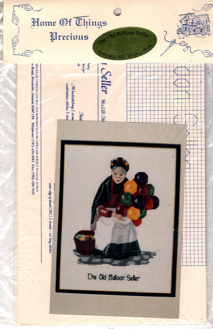 Royal Doulton The Old Balloon Seller Counted Cross Stitch Pattern chartpack. Home of Things Precious, Marilyn Ruth Rogers