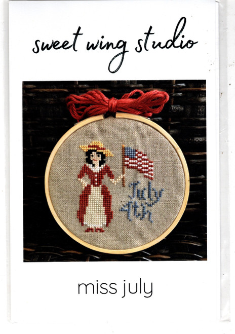 Sweet Wing Studio Miss July counted cross stitch chartpack. Susan O'Bryant