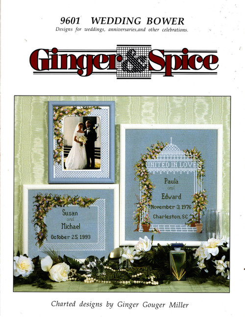 Ginger & Spice Wedding Bower Counted Cross Stitch Pattern leaflet. Wedding Bower, frame, Announcement Ginger & Spice Wedding Bower Counted Cross Stitch Pattern leaflet. Wedding Bower, frame, Announcement
