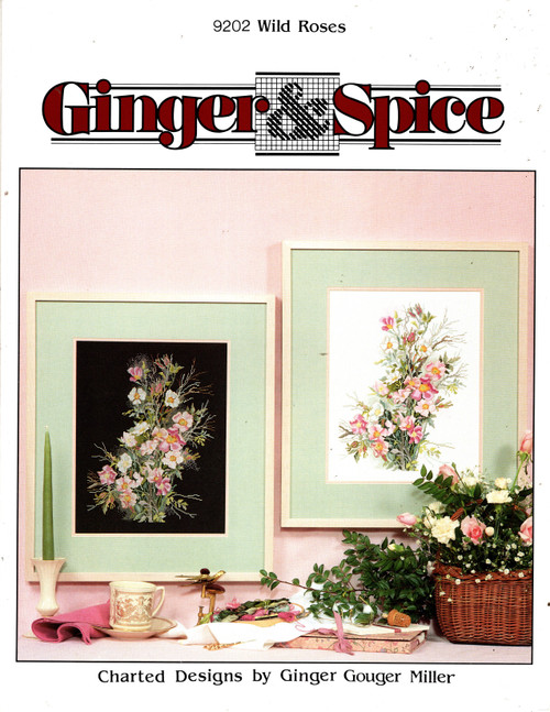 Ginger & Spice Wild Roses Counted Cross Stitch Pattern leaflet Ginger & Spice Wild Roses Counted Cross Stitch Pattern leaflet
