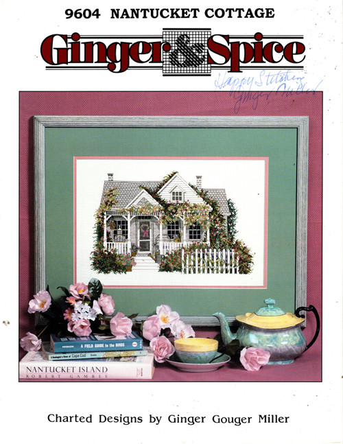 Ginger & Spice Nantucket Cottage counted Cross Stitch Pattern leaflet. Ginger Gouger Miller