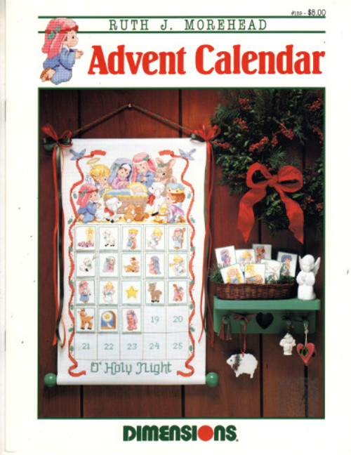 Dimensions Advent Calendar by Ruth Morehead counted cross stitch leaflet