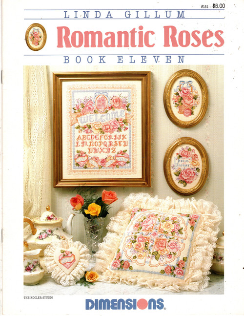 Dimensions Romantic Roses counted cross stitch booklet. Linda Gillum. Love, Basket, Sampler, Pillow Dimensions Romantic Roses counted cross stitch booklet. Linda Gillum. Love, Basket, Sampler, Pillow