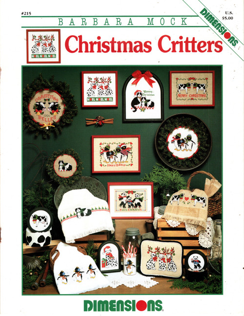 Dimensions Christmas Critters counted cross stitch booklet. Barbara Mock. Cows in Circle, Cows in Border, Penguins, Pandas, Cats, Dogs Dimensions Christmas Critters counted cross stitch booklet. Barbara Mock. Cows in Circle, Cows in Border, Penguins, Pandas, Cats, Dogs