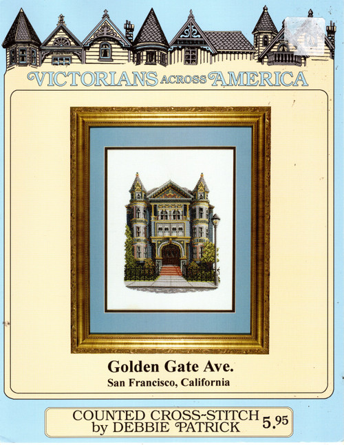 Debbie Patrick Golden Gate Ave San Francisco California counted cross stitch leaflet. Victorians Across America