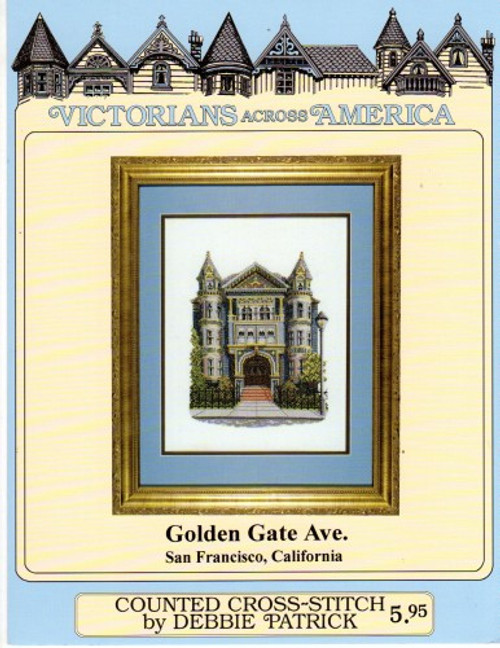 Debbie Patrick Golden Gate Ave San Francisco California cross stitch leaflet. Victorians Across America