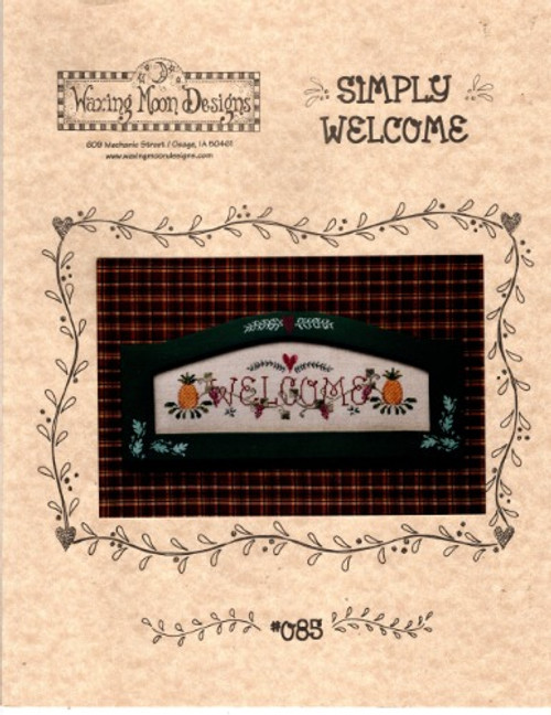 Waxing Moon Designs Simply Welcome Counted cross stitch leaflet.