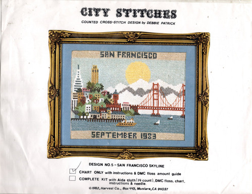 Debbie Patrick City Stitches San Francisco Skyline cross stitch chartpack.