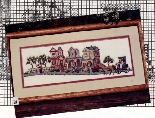 Debbie Patrick Victorian Street Scene counted cross stitch chartpack. Victorians Across America.