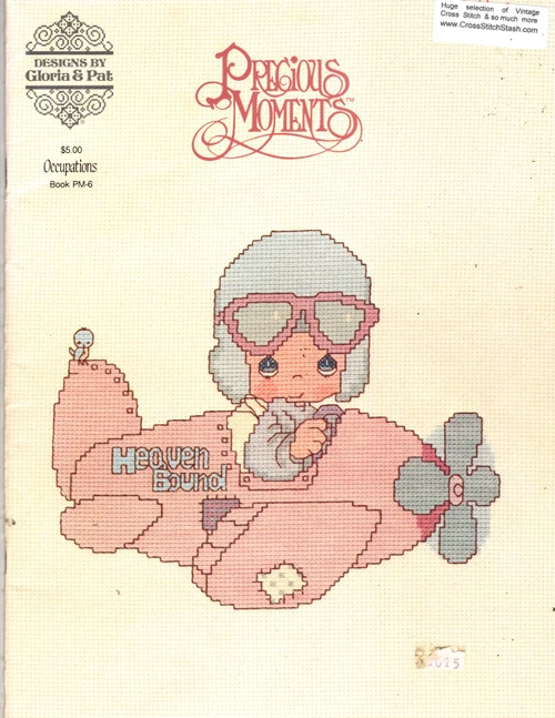 Designs by Gloria & Pat Precious Moments Occupations counted Cross Stitch Pattern booklet. Nurse, Doctor, Artist, Secretary, Teacher, Cowboy, Quilter, Singing Telegram, Waitress, Pilot, Shoeshine Boy, Policeman, Dentist, Hair Dresser, Soldier, Preacher, Maid, Musicians