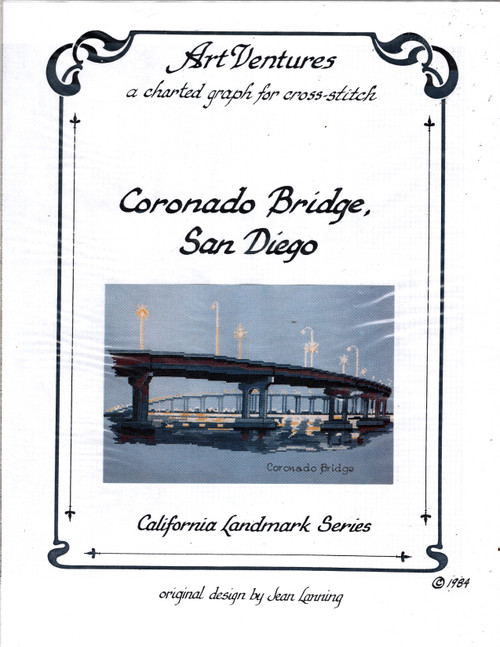 Art Ventures Coronado Bridge San Diego California Landmark Series counted cross stitch pattern. Jean Lanning