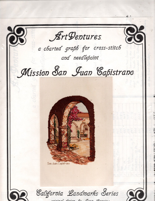 Art Ventures Mission San Juan Capistrano California Landmark Series counted cross stitch pattern Art Ventures Mission San Juan Capistrano California Landmark Series counted cross stitch pattern