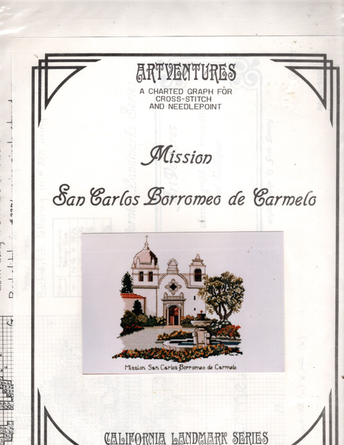 Art Ventures Mission San Carlos Borromeo de Carmelo California Landmark Series counted cross stitch chartpack Art Ventures Mission San Carlos Borromeo de Carmelo California Landmark Series counted cross stitch chartpack