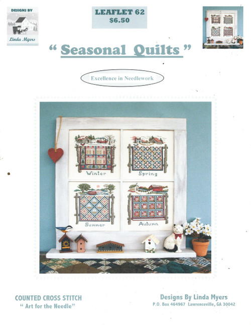 Designs by Linda Myers Seasonal Quilts Winter, Spring, Summer, Autumn counted cross stitch chartpack