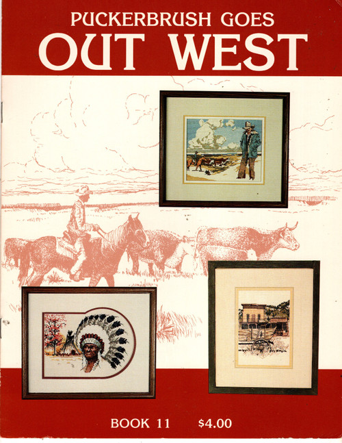 Puckerbrush Goes Out West counted cross stitch booklet. The Old West, Lost Autumns, Prairie Morning