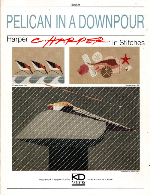KD Artistry Pelican in a Downpour Charley Harper cross stitch leaflet. Pelican in a Downpour, Sanderlings, Sea Shells KD Artistry Pelican in a Downpour Charley Harper cross stitch leaflet. Pelican in a Downpour, Sanderlings, Sea Shells