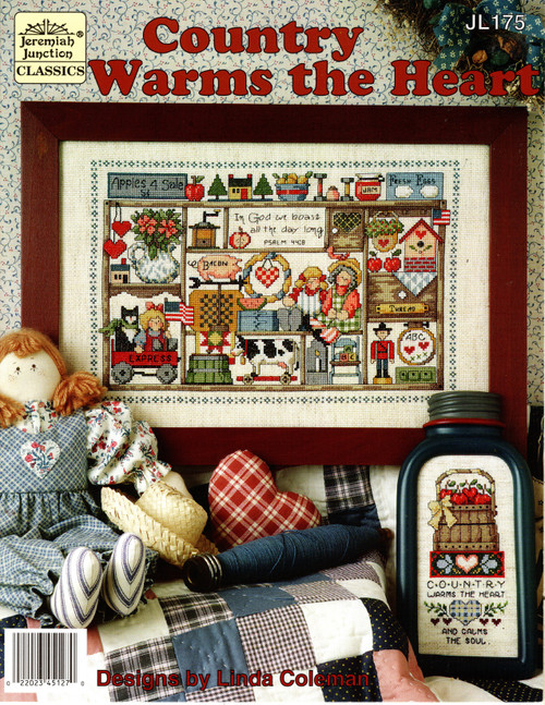 Jeremiah Junction Country Warms the Heart counted cross stitch leaflet. Linda Coleman
