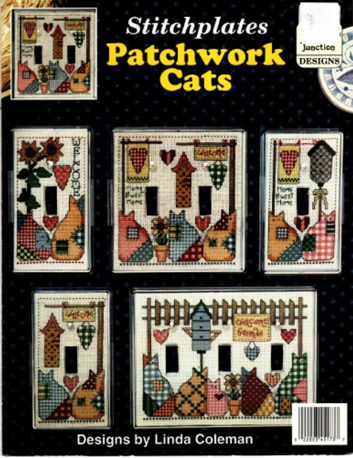 Jeremiah Junction Stitchplates Patchwork Cats cross stitch leaflet.