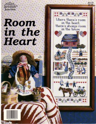 Jeremiah Junction Room in the Heart counted cross stitch leaflet. Linda Coleman