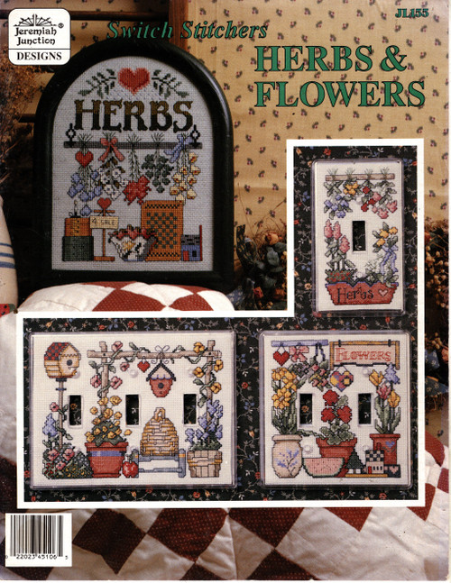 Jeremiah Junction Switch Stitchers Herbs and Flowers cross stitch leaflet. Linda Coleman