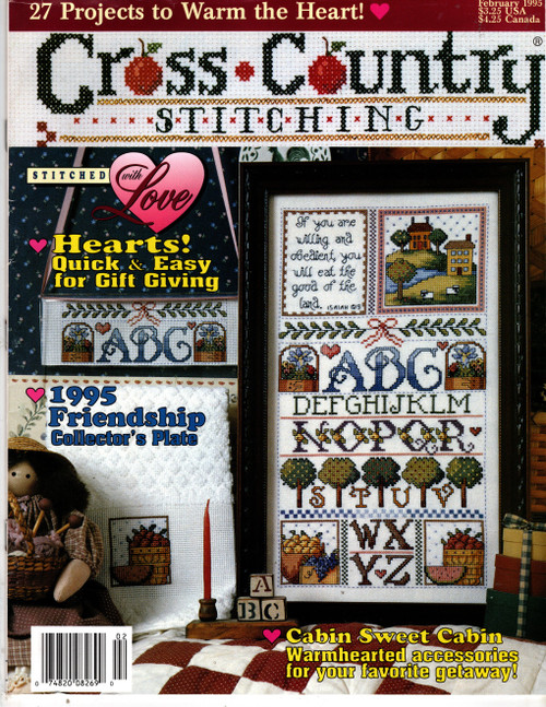 Cross Country Stitching February 1995 Cross Stitch Pattern magazine. Linda Coleman