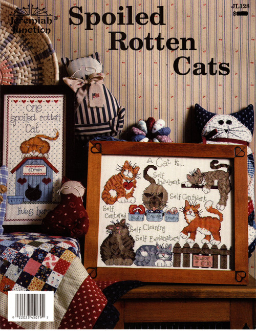Jeremiah Junction Spoiled Rotten Cats counted cross stitch leaflet. A Cat Is, Spoiled Rotten Cat. Linda Coleman Jeremiah Junction Spoiled Rotten Cats counted cross stitch leaflet. A Cat Is, Spoiled Rotten Cat. Linda Coleman
