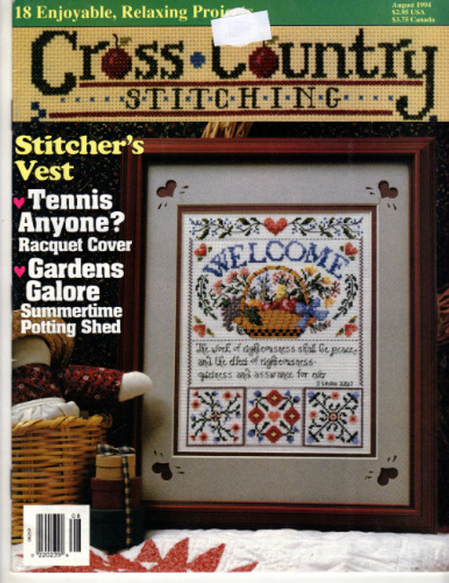 Cross Country Stitching August 1994 Cross Stitch Pattern magazine. Linda Coleman