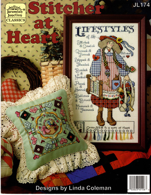 Jeremiah Junction Stitcher at Heart counted cross stitch leaflet. Linda Coleman.