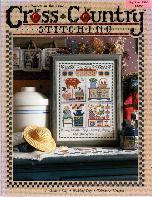 Cross Country Stitching May/June 1990 Cross Stitch Pattern magazine. Linda Coleman