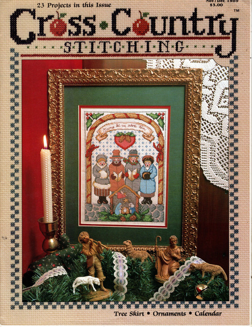 Cross Country Stitching November/December 1989 Cross Stitch Pattern magazine. Linda Coleman