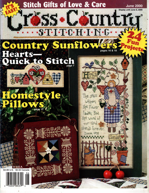 Cross Country Stitching June 2000 Cross Stitch Pattern magazine. Linda Coleman