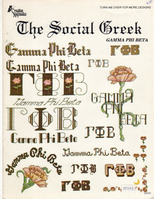 Creative Keepsakes The Social Greek Gamma Phi Beta counted Cross Stitch Pattern leaflet