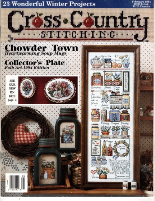 Cross Country Stitching February 1994 Cross Stitch Pattern magazine. Linda Coleman