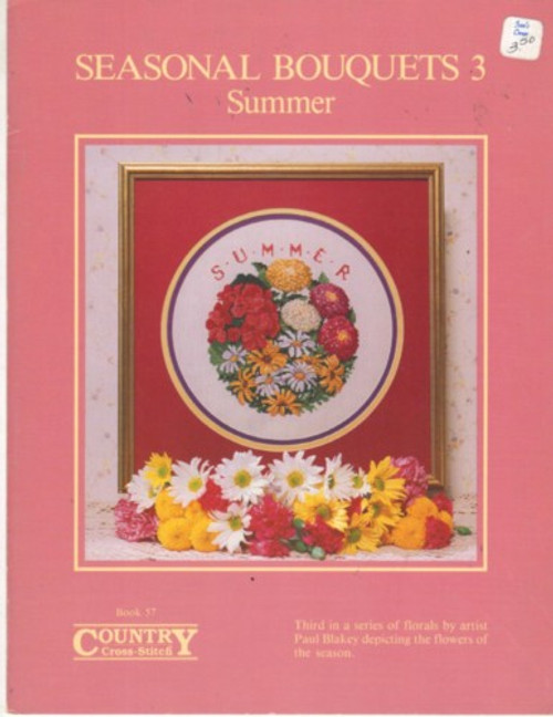 Country Cross Stitch Seasonal Bouquets 3 Summer Cross Stitch Pattern leaflet. Adapted from artwork by Paul Blakey