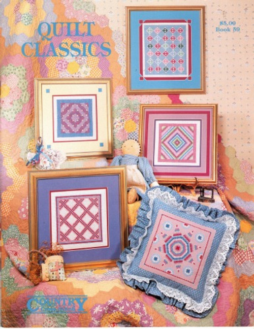 Country Cross Stitch Quilt Classics counted Cross Stitch Pattern booklet. Triple Irish Chain, Tree of Life, Star of Bethlehem, Fox and Geese, Sunshine and Shadows, Barn Raising/Log Cabin