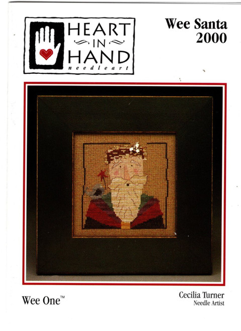 Heart in Hand Wee One Wee Santa 2000 counted cross stitch pattern leaflet. Cecilia Turner