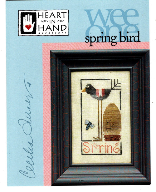 Heart in Hand Wee One Spring Bird counted cross stitch pattern leaflet. Cecilia Turner