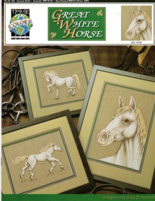 True Colors Great White Horse Cross Stitch Pattern booklet. Gary D Hanner.